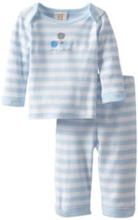 ABSORBA Baby Boys Newborn 2 Piece Loungewear, Blue/Stripe, 3 6 Months: Infant And Toddler Pants Clothing Sets: Clothing