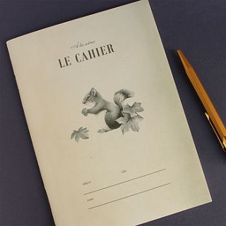 'le cahier' squirrel notebook by fox and star