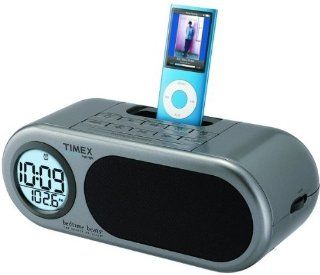 Timex T172G Dual Alarm Clock with AM/FM Radio and iPod Dock (Silver) : MP3 Players & Accessories