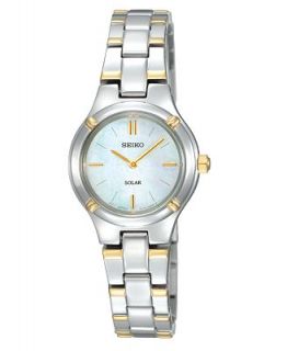 Seiko Watch, Womens Solar Two Tone Stainless Steel Bracelet 28mm SUP066   Watches   Jewelry & Watches