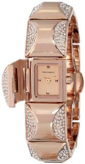 Vince Camuto Women's VC/5126RGRG Swarovski Crystal Accented Rose Gold Tone Curved Pyramid Bracelet Watch: Watches