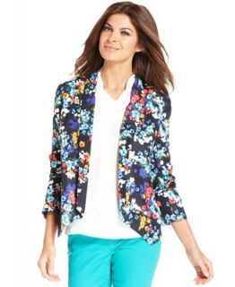 Ellen Tracy Jacket, Long Sleeve Floral Print   Jackets & Blazers   Women