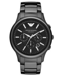 Emporio Armani Watch, Mens Chronograph Black Ceramic Bracelet AR1400   Watches   Jewelry & Watches