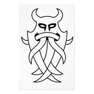 Odin's Mask Tribal (black outlined) Stationery Design