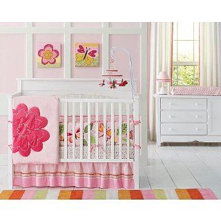 Amy Coe Bloom 4 Pc Crib Bedding SET  Flower Butterfly : Baby