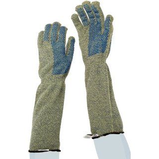 Ansell ArmorKnit 70 745 Heavy Duty Kevlar Glove, Cut Resistant, Blue PVC Coating, 10" Extended Cuff, 10" Length, Large (Pack of 6): Cut Resistant Safety Gloves: Industrial & Scientific