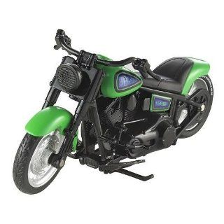 Hot Wheels Street Power: Green Motorcycle with Purple Decals Fat Ride, W5421: Toys & Games