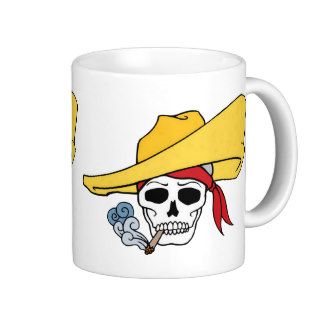 Cartoon Halloween Smoking Skull Hat Bandana Coffee Mugs
