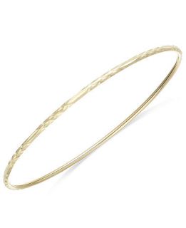 14k Gold Diamond Cut Bangle Bracelet   Bracelets   Jewelry & Watches