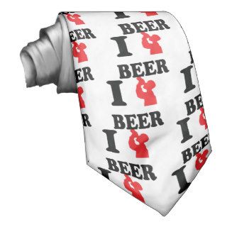 red I drink beer icon Custom Ties