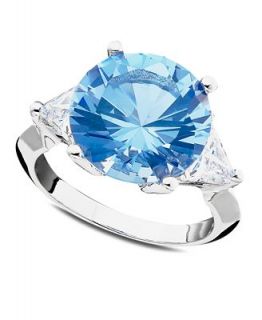 CRISLU Ring, Platinum over Sterling Silver Aquamarine Ring (8 ct. t.w.)   Fashion Jewelry   Jewelry & Watches