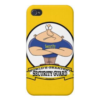 WORLDS GREATEST SECURITY GUARD MEN CARTOON COVER FOR iPhone 4