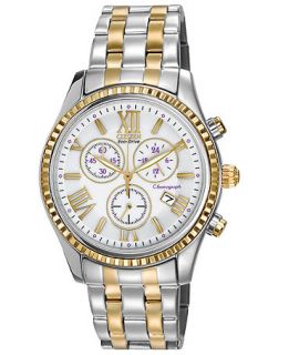 Citizen Womens Chronograph Drive from Citizen Eco Drive Two Tone Stainless Steel Bracelet Watch 40mm FB1364 53A   Watches   Jewelry & Watches