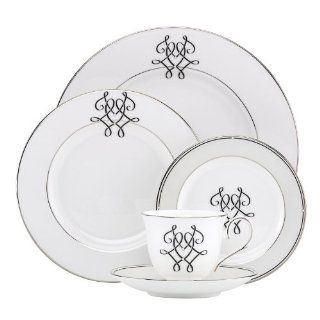 Lenox Scripted Platinum 5 Piece Dinnerware Place Setting, Service for 1 Kitchen & Dining