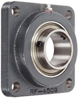 Browning VF4S 132S Intermediate Duty Flange Unit, 4 Bolt, Setscrew Lock, Regreasable, Contact and Flinger Seal, Cast Iron, Inch, 2" Bore, 4 3/8" Bolt Hole Spacing Width, 5 5/8" Overall Width: Flange Block Bearings: Industrial & Scientifi