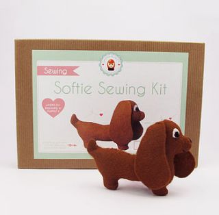 make your own sausage dog sewing kit by sarah hurley designs