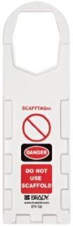 Brady SCAF STH132 Plastic, 11 3/4" Height, 3 1/2" Width, White Color Scafftag Holders, Front Legend "Danger, Do Not Use Scaffold" (Pack Of 10): Industrial Lockout Tagout Tags: Industrial & Scientific