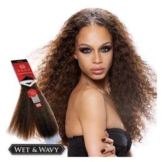 SAGA Remy Human Hair Weave   NATURAL FRENCH (Wet & Wavy) 14"   1 : Hair Replacement Wigs : Beauty
