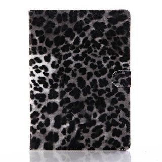 Eonice Luxury Leopard Cheetah Leather Display Flip Case Stand Cover for New Apple iPad Air iPad 5 Black: Computers & Accessories