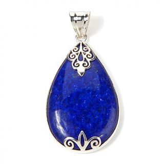 Himalayan Gems™ Pear Shaped Lapis Sterling Silver Pendant