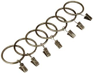 BCL Drapery Hardware 125CLAS Clip Rings for 1.25 Inch Diameter Rod Sets with Heavy duty clips, Set of 7, Antique Silver Finish: Home Improvement