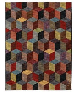 Shaw Living Area Rug, American Abstracts Collection 34440 Domingo Multi 79 x 103   Rugs