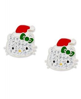 Hello Kitty Sterling Silver Earrings, Christmas Crystal Stud Earrings   Earrings   Jewelry & Watches
