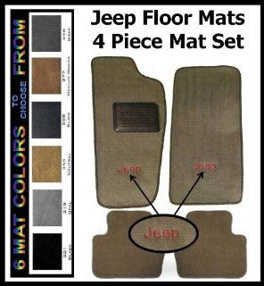 2007   2012 Jeep Wrangler Unlimited Floor Mats   4 Piece Mat Set (2 Piece Fronts & 2 Peice Rear Mats) with Jeep embroidered monogram & driver side heel pad ** 6 Mat Colors to Choose From: Automotive