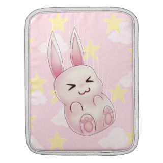 Cute pink Kawaii Bunny rabbit falling stars Sleeves For iPads
