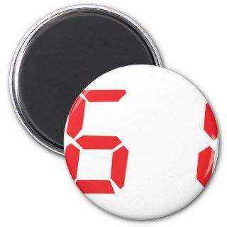 61 sixty one red alarm clock digital number fridge magnets