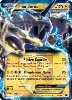 Thundurus Ex Plasma Freeze 38/116 Pokemon Card Rare: Toys & Games