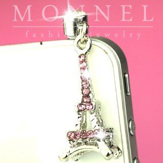 ip112 Crystal Cute Eiffel Tower phone 4 4s 3gs Android 3.5mm Ear Cap Anti Dust Plug Charm: Cell Phones & Accessories