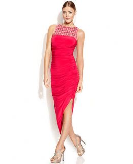 JS Boutique Sleeveless Beaded Asymmetrical Hem Dress   Dresses   Women