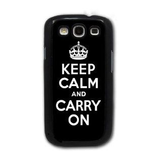 Keep Calm and Carry On   Black   Samsung Galaxy S3 Cover, Cell Phone Case   Black Cell Phones & Accessories