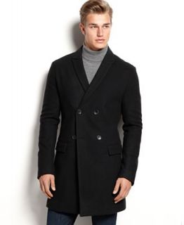 Calvin Klein Solid Double Breasted Slim Fit Coat   Coats & Jackets   Men