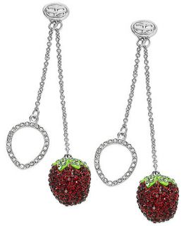 SIS by Simone I Smith Platinum over Sterling Silver Earrings, Crystal Strawberry Drop Earrings   Earrings   Jewelry & Watches