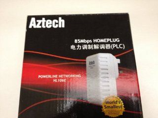 AzTech Powerline Ethernet Adapters (One Pair), TVpad Recommened, AzTech 85Mbps HomePlug, Powerline Networking HL 106E, Plug and Play: Computers & Accessories