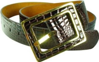Vecceli Italy Crocodile Skin Embossed Women's Belt BT 108CROCBRN Small   38" at  Womens Clothing store: Apparel Belts