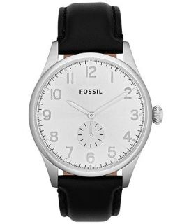 Fossil Mens Agent Black Leather Strap Watch 42mm FS4850   Watches   Jewelry & Watches