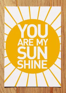 'you are my sunshine' postcard by showler and showler