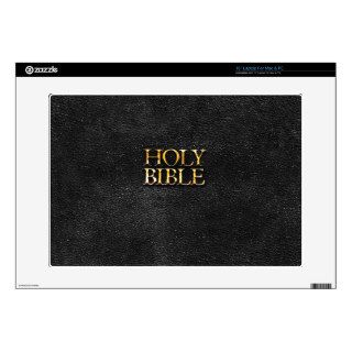Holy Bible Christian Religion Faux Black Leather Skin For Laptop