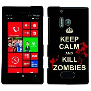 Nokia Lumia 928 Keep Calm Kill Zombies on Black Case Cell Phones & Accessories