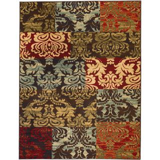 Patty Patchwork Non Skid Rubber Backing Brown Multi Area Rug (5' x 7') 5x8   6x9 Rugs