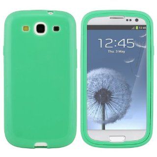 CommonByte Teal Green TPU Wrap Up Case Built in Protector For Samsung Galaxy S III S3 i9300: Cell Phones & Accessories
