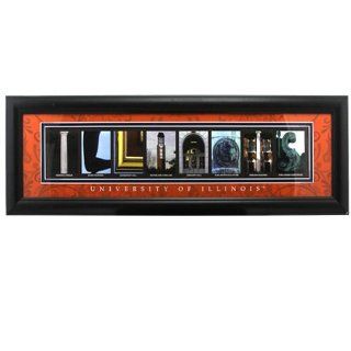 NCAA Illinois Fighting Illini 8'' x 24'' Framed Letter Art : Business Card Holders : Office Products
