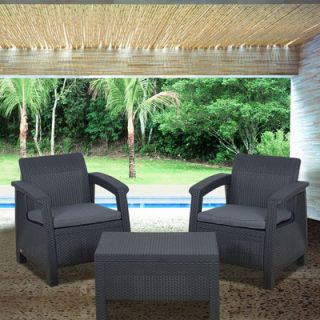 International Home Miami Atlantic Java 3 Piece Lounge Seating Group