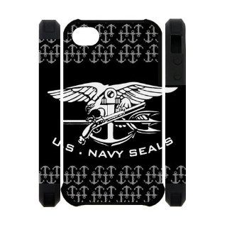 US Navy Seals Custom Dual Protective Polymer Iphone 4S/4 Hard Case Cover Navy Seals Logo: Cell Phones & Accessories