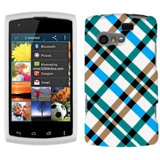 Kyocera Rise Blue Plaid on White Phone Case Cover Cell Phones & Accessories