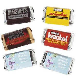 Personalized Aqua All Aflutter Mini Candy Bars   Bridal Shower & Bridal Shower Favor Candy : Gourmet Food : Grocery & Gourmet Food