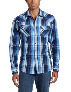Wrangler Men's 20x Shirt Collection Snap, Indigo/Navy/Grey, Large at  Mens Clothing store: Button Down Shirts